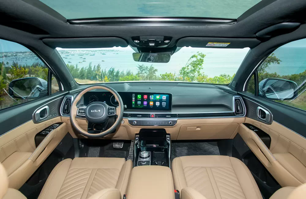 Không gian nội thất và bảng điều khiển Kia New Sorento