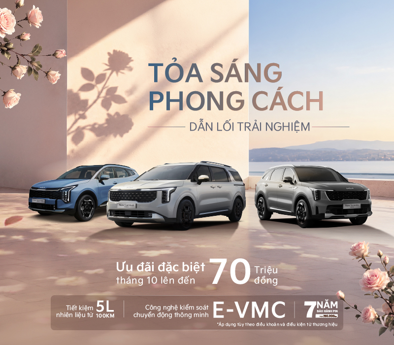 Các mẫu xe Kia trong chương trình ưu đãi tháng 10 năm 2026